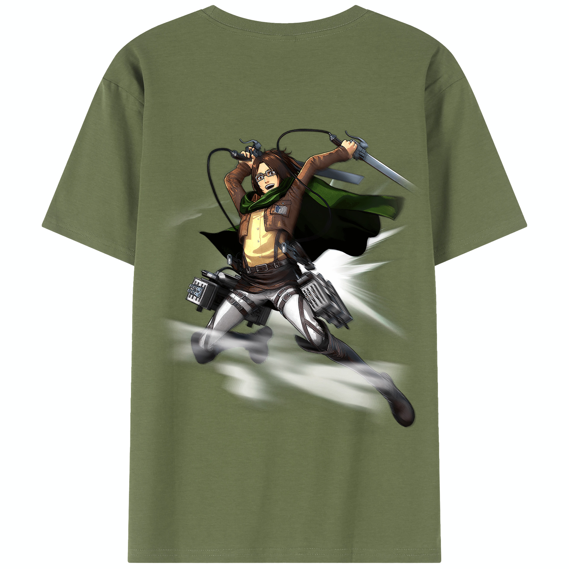 （画像用） 進撃の巨人 ハンジ·ゾエ Attack on Titan Hanji Zoe 綿100％半袖Tシャツ（背面プリント）